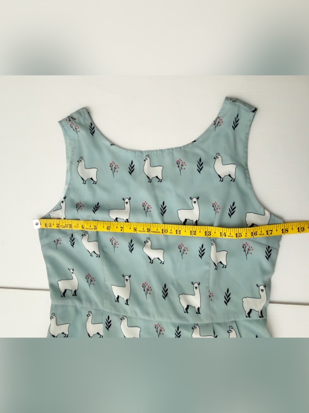 LA Soul - Light Blue Llama Print Dress - M - Picture 13 of 14